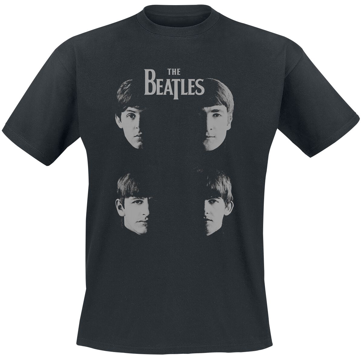 The Beatles T-Shirt Shadow Faces S to 3XL for Men black