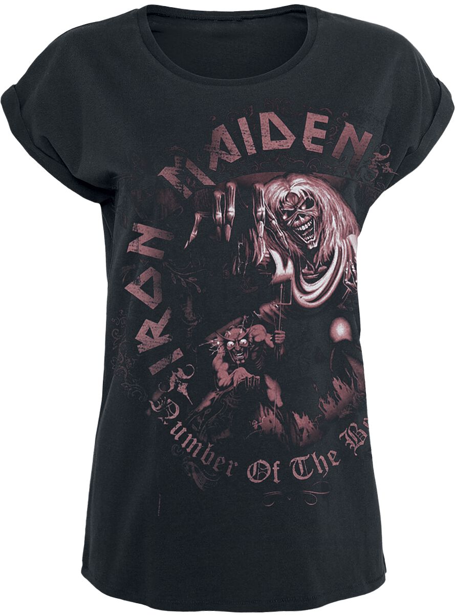 Iron Maiden T-Shirt Number Of The Beast S to XXL for Women black-used look