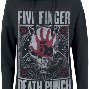Five Finger Death Punch Hoodie Star Skull M to L for Women black-used look