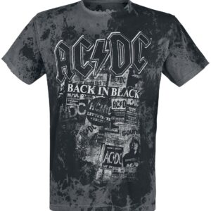 AC/DC T-Shirt Back in Black S to XXL for Men grey-black