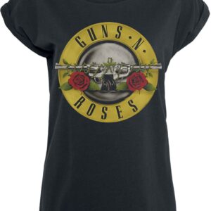 Guns N' Roses T-Shirt Distressed Bullet S to XXL for Women black