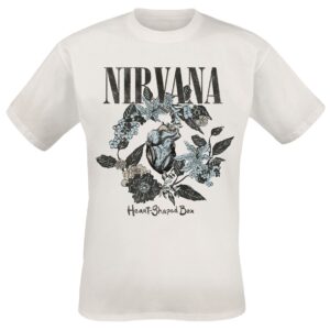 Nirvana T-Shirt Heart Shape Box S to 3XL for Men white