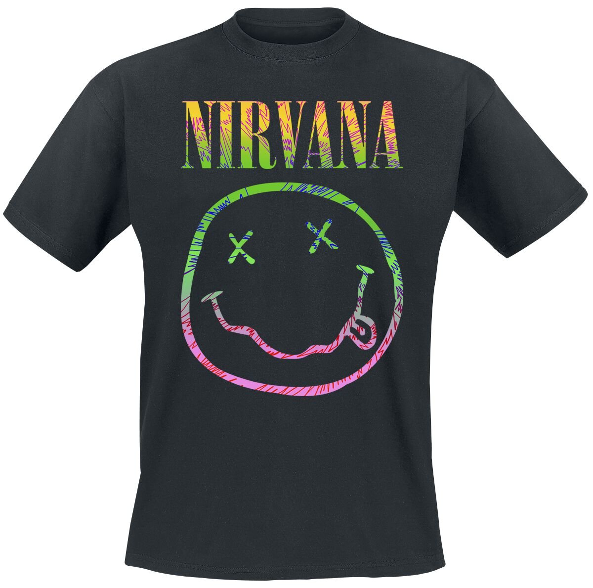 Nirvana T-Shirt Sorbet Ray S to XXL for Men black