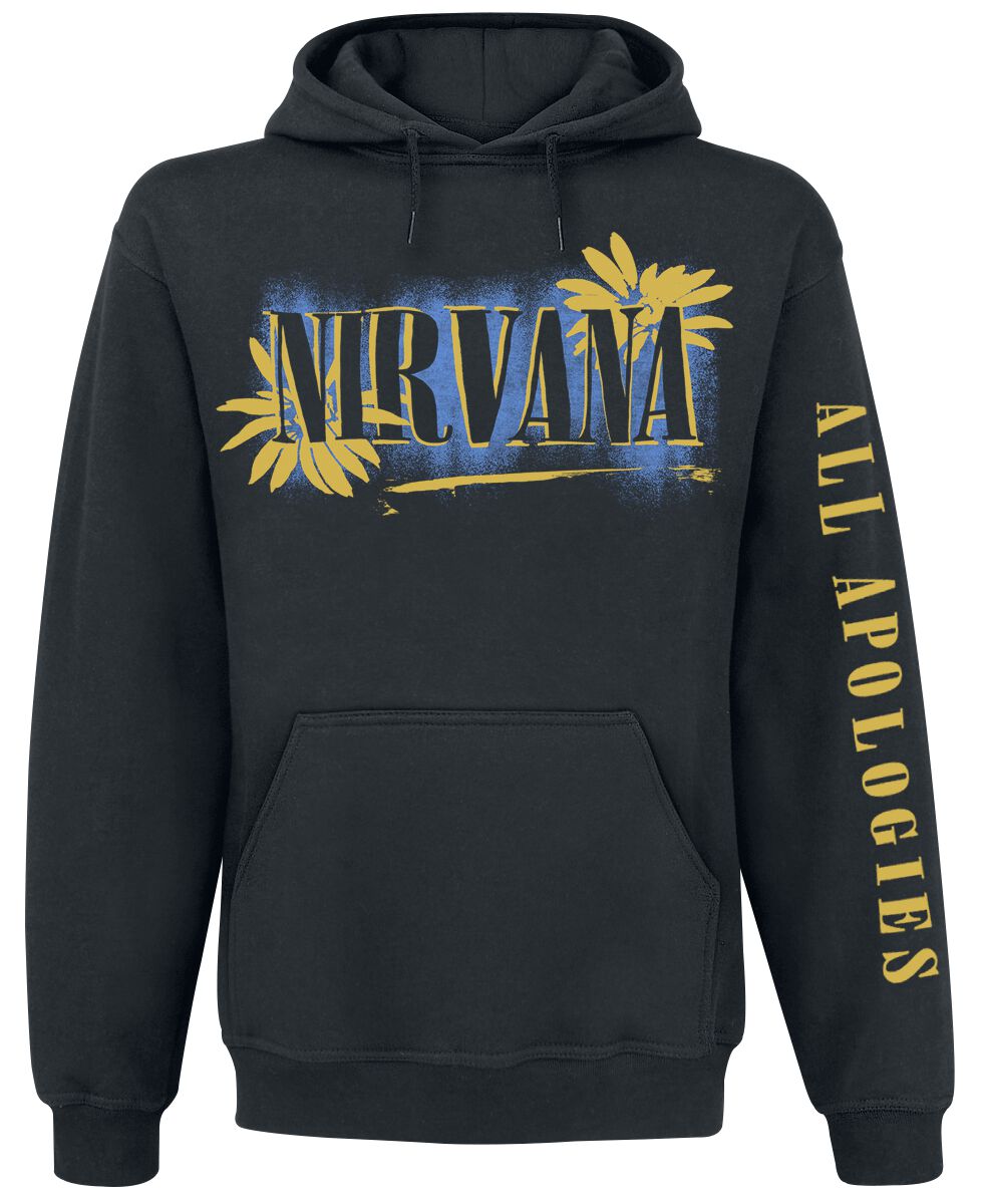 Nirvana Hoodie All Apologies S to XXL for Men black