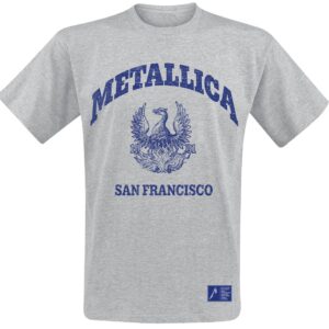 Metallica T-Shirt College Crest S to XXL for Men grey