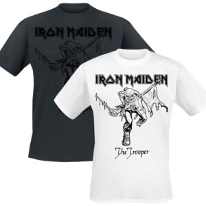 Iron Maiden T-Shirt Trooper Doppelpack S to XXL for Men black-white