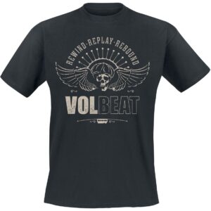 Volbeat T-Shirt Skullwing Rewind, Replay, Rebound S to 3XL for Men black