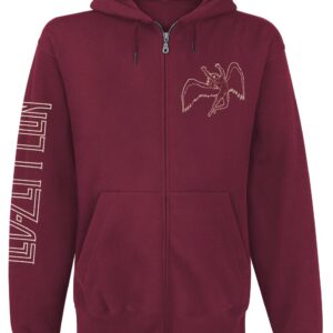 Led Zeppelin Hoodie Jacket Symbols S to XXL for Men maroon