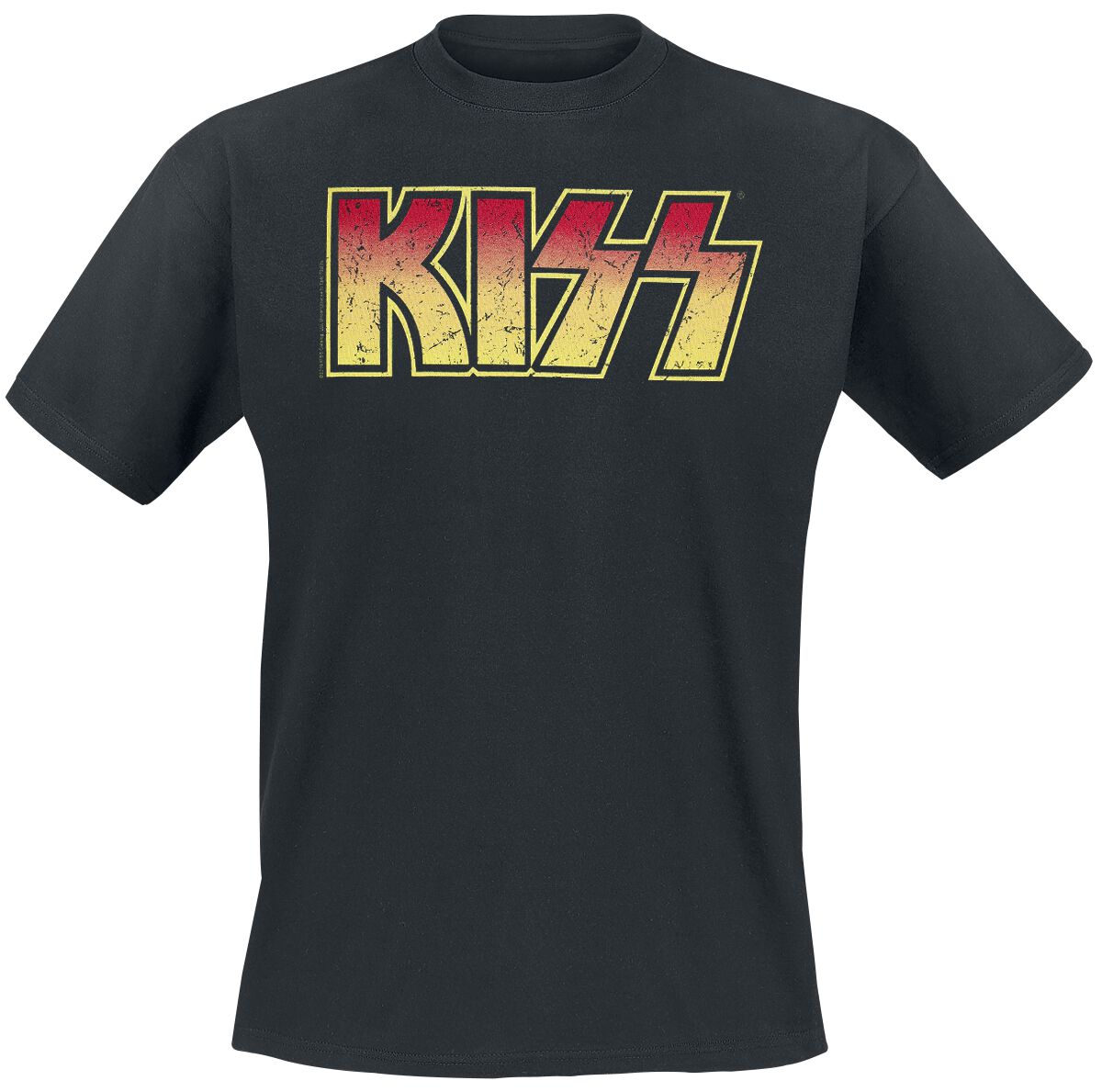 Kiss T-Shirt Distressed Logo S to 5XL for Men black