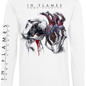 In Flames Long-sleeve Shirt Come Clarity Lyrcis S to XXL for Men white
