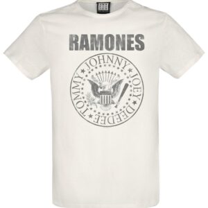 Ramones T-Shirt Amplified Collection Vintage Shield S to 3XL for Men white