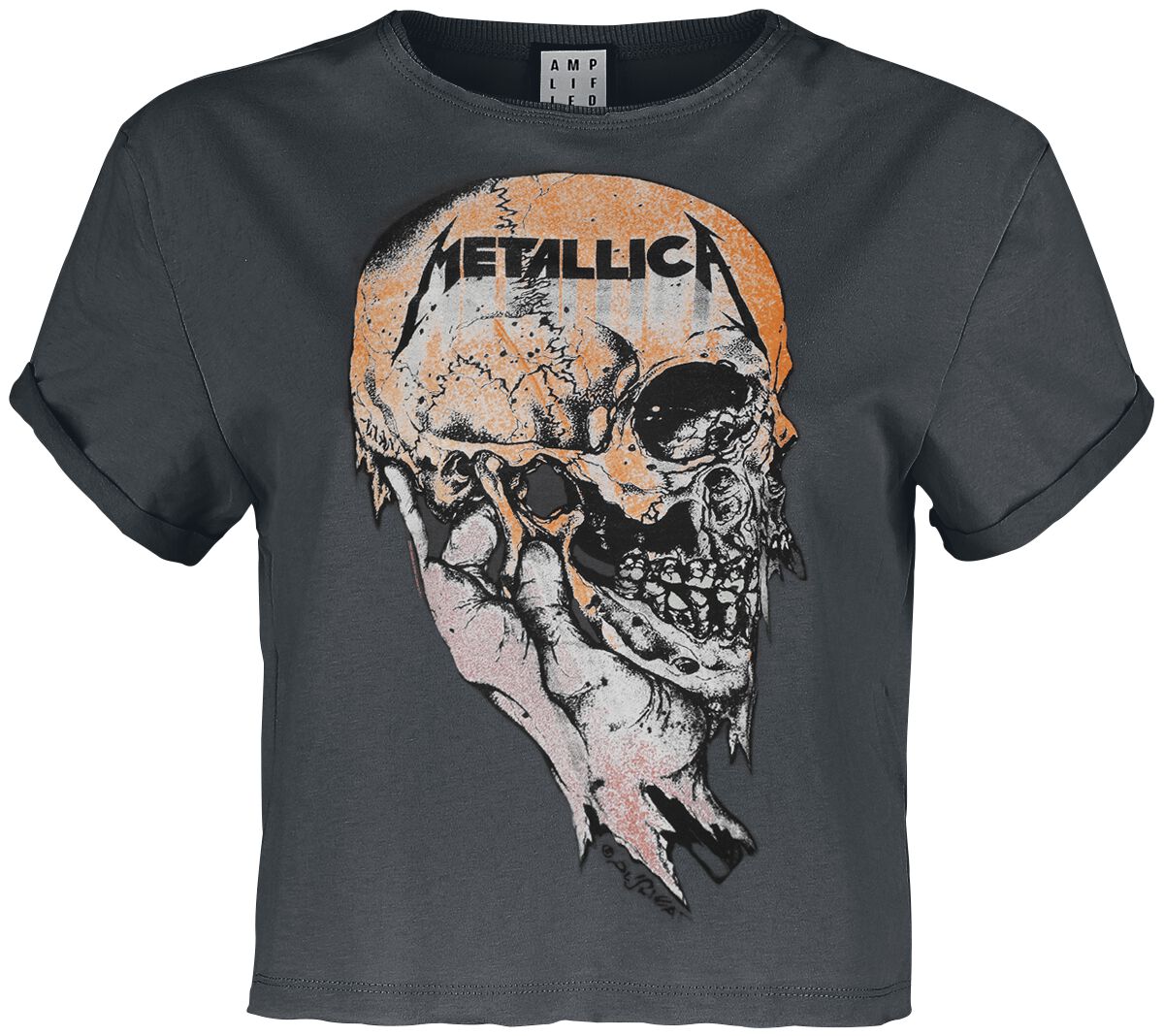 Metallica T-Shirt Amplified Collection Sad But True M to XL for Women charcoal