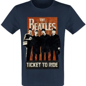 The Beatles T-Shirt Ticket To Ride S to XXL for Men navy