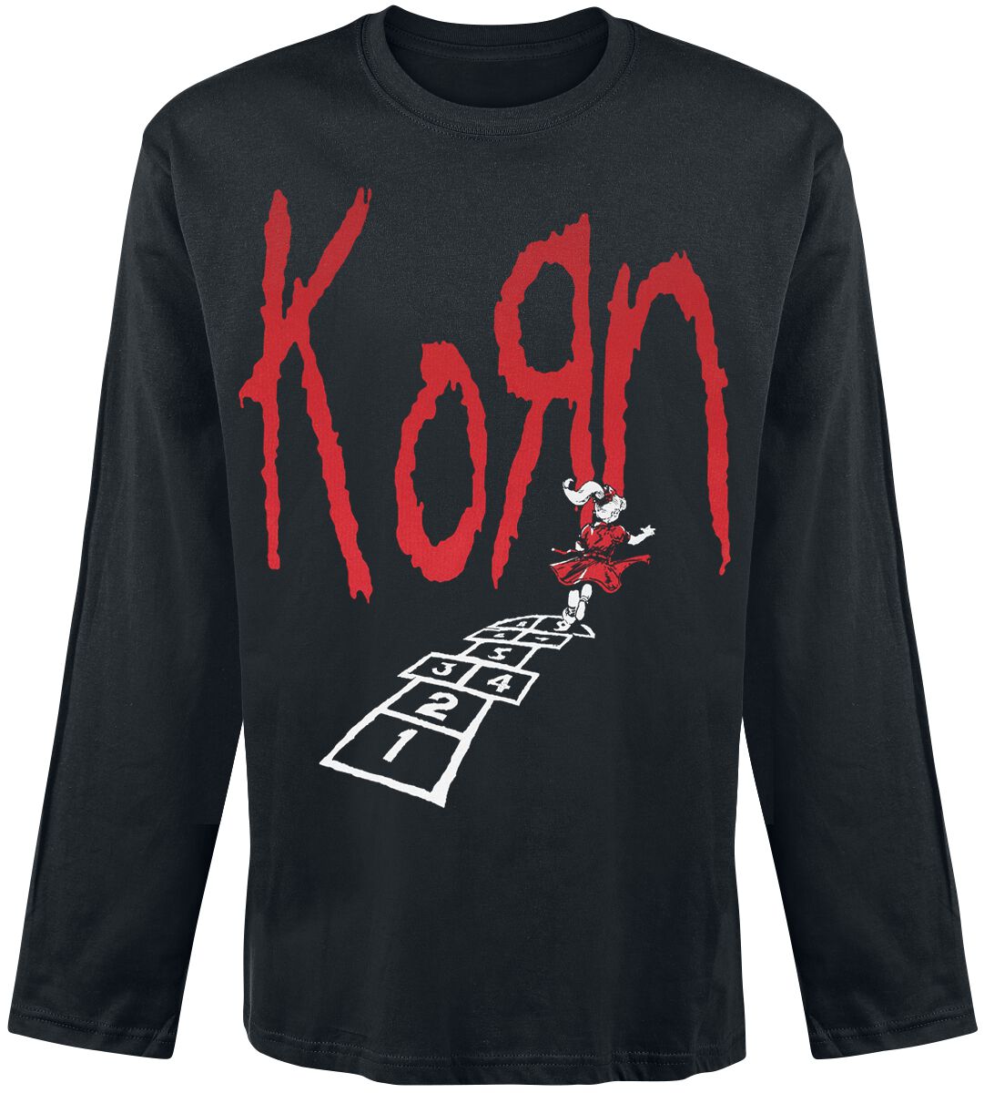 Korn Long-sleeve Shirt Hopscotch Tracklist M to XXL for Men black