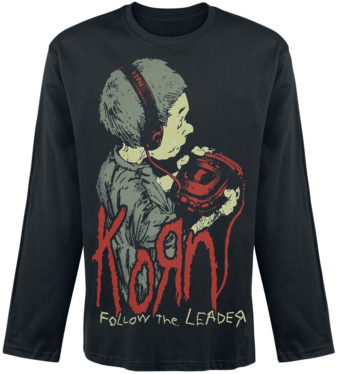 Korn Long-sleeve Shirt Walkman S to XL for Men black