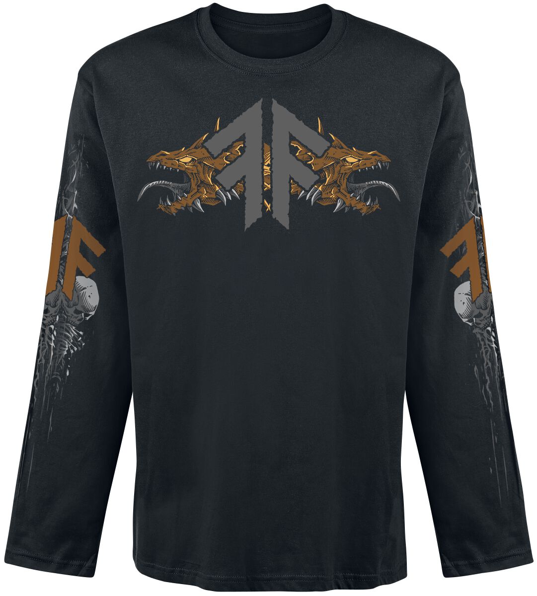 Amon Amarth Long-sleeve Shirt Fafner's Gold S to XXL for Men black