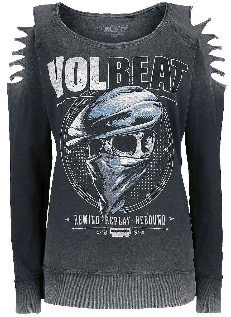 Volbeat Sweatshirt Bandana Skull S to XXL for Women grey
