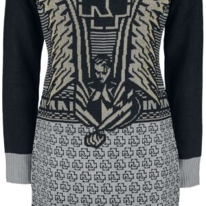 Rammstein Midi Dress Christmas Dress Gold S to 3XL for Women black-gold