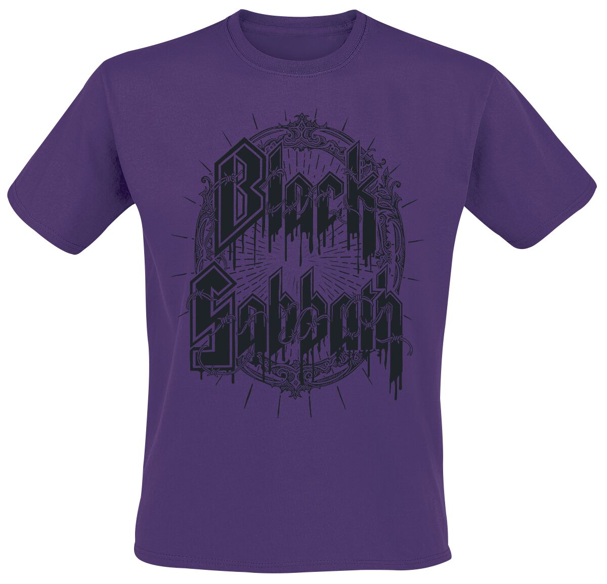 Black Sabbath T-Shirt Black Emblem S to XXL for Men purple
