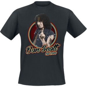 Bon Scott T-Shirt Retro Circle S to 3XL for Men black