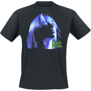 Billie Eilish T-Shirt Neon Blue Shadow S to XXL for Men black