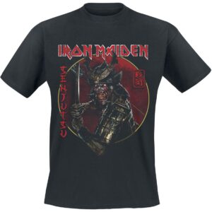 Iron Maiden T-Shirt Senjutsu Eddie Gold Circle S to 4XL for Men black