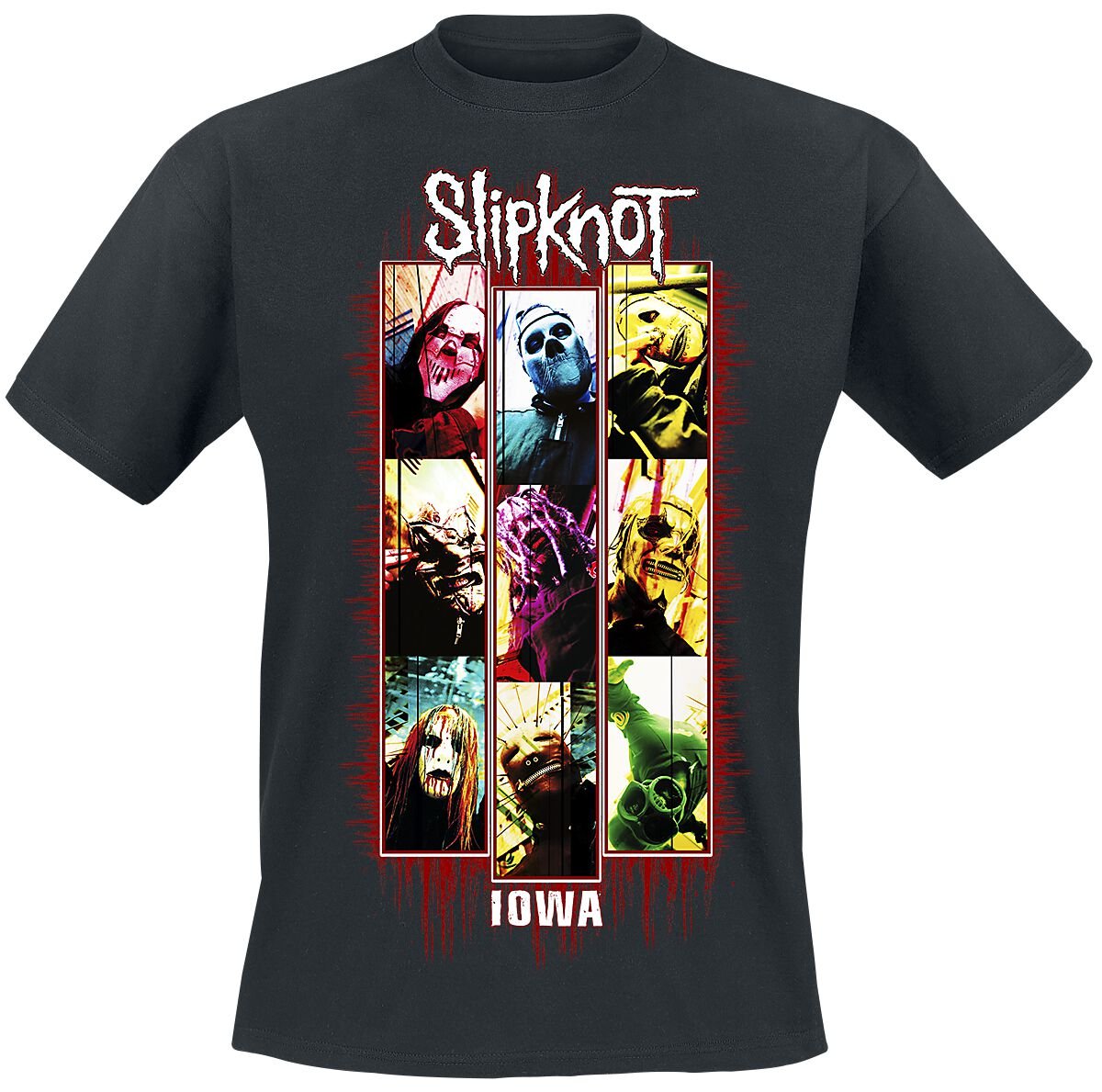 Slipknot T-Shirt Iowa Band Splatter S to XXL for Men black