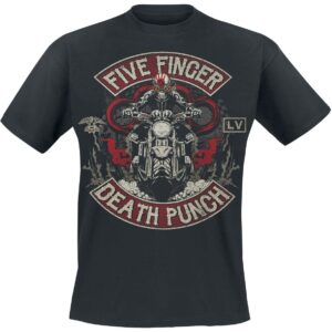 Five Finger Death Punch T-Shirt Biker Skully M to 3XL for Men black