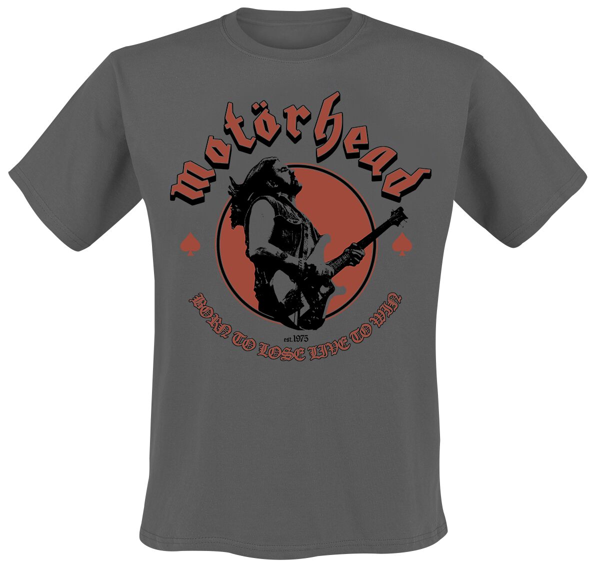 Motorhead T-Shirt Young Lemmy Born To Lose M to XXL for Men charcoal