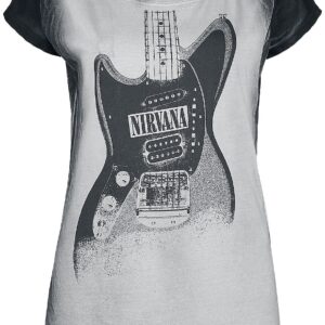 Nirvana T-Shirt Guitar S to XXL for Women black-grey