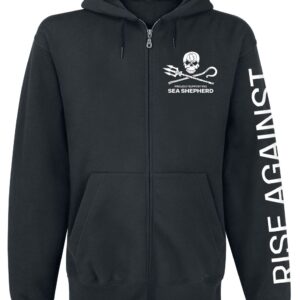 Rise Against Hoodie Sea Shepherd Cooperation Our Precious Time Is Running Out S to 3XL for Men black