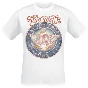 Aerosmith T-Shirt Aero Force One Seal S to XXL for Men white