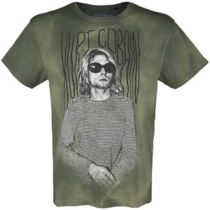 Kurt Cobain T-Shirt REX Stripes S to XXL for Men khaki
