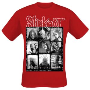 Slipknot T-Shirt Grid Photo M to L for Men red