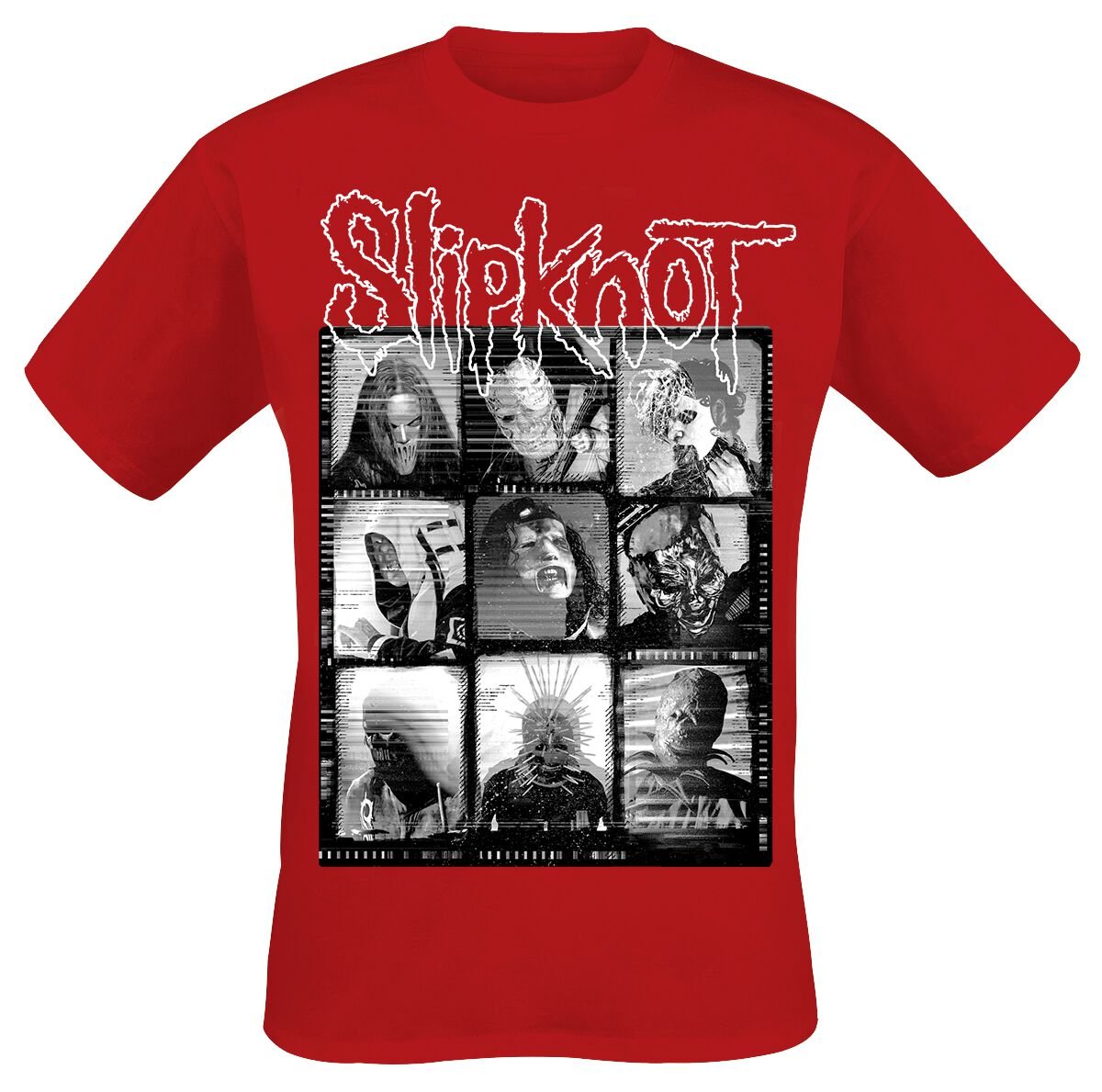 Slipknot T-Shirt Grid Photo M to L for Men red