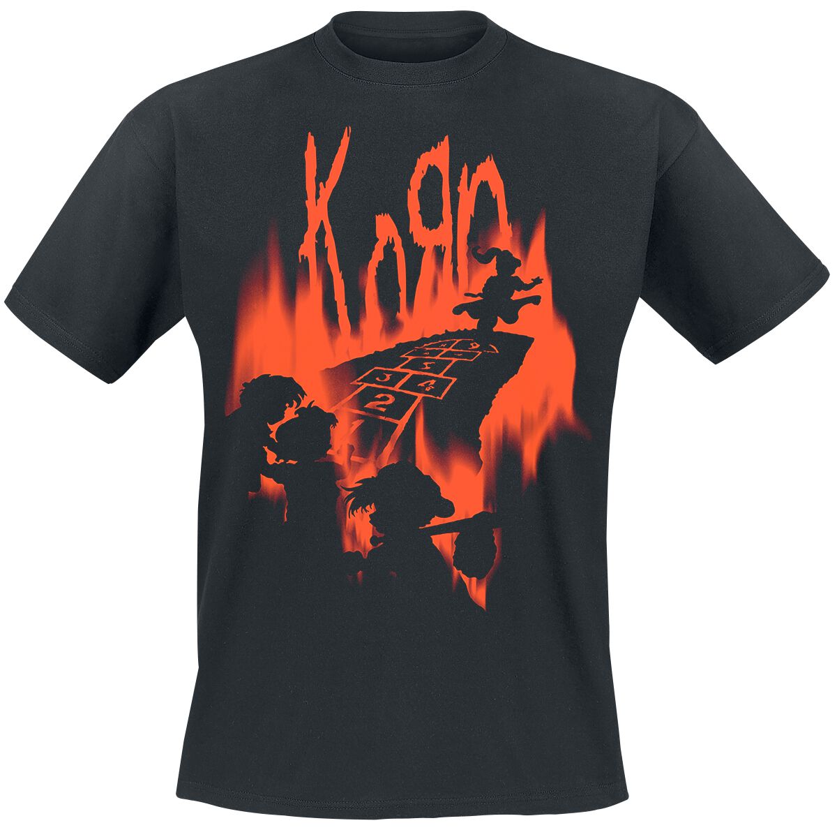 Korn T-Shirt Hopscotch Flame S to XXL for Men black