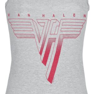 Van Halen Top Red Logo S to XXL for Women heather grey