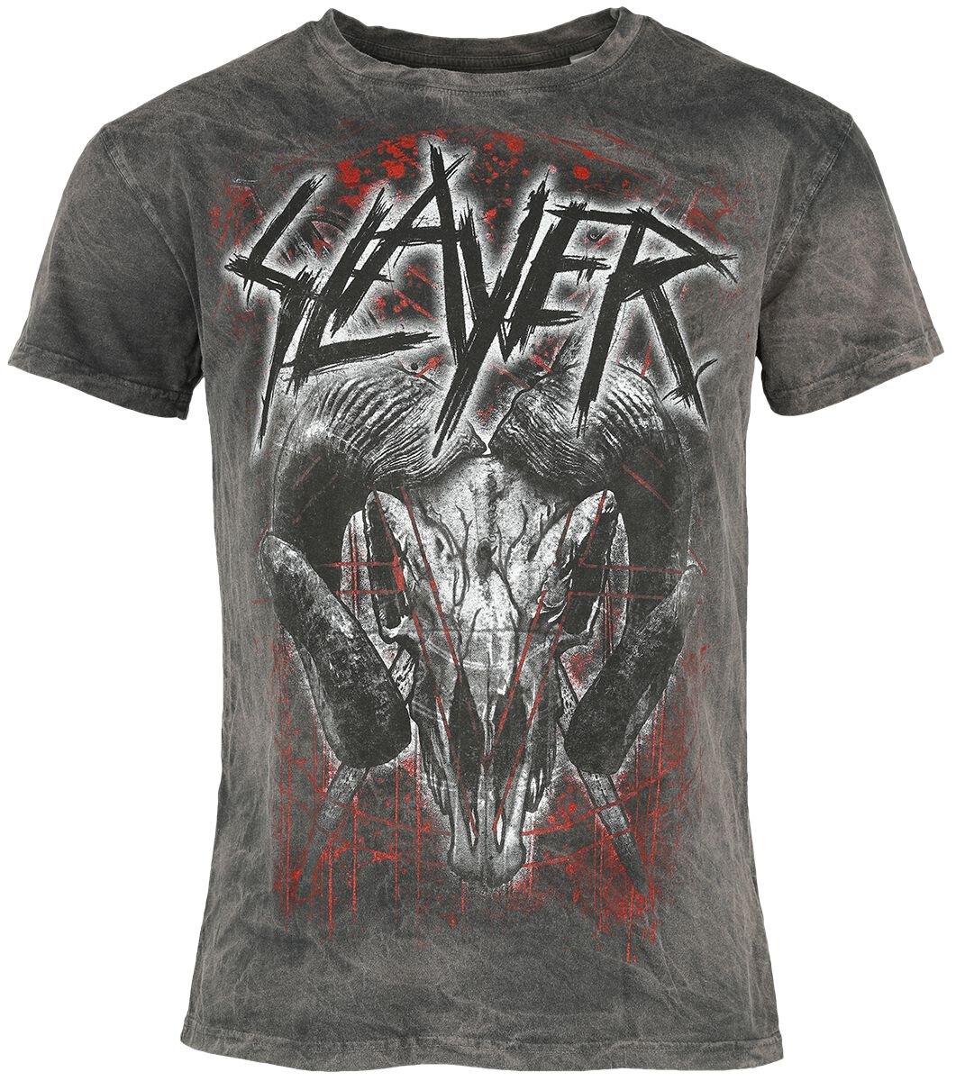 Slayer T-Shirt Mongo Logo S to 4XL for Men charcoal