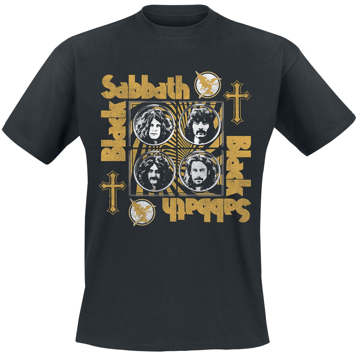 Black Sabbath T-Shirt Faces S to 3XL for Men black