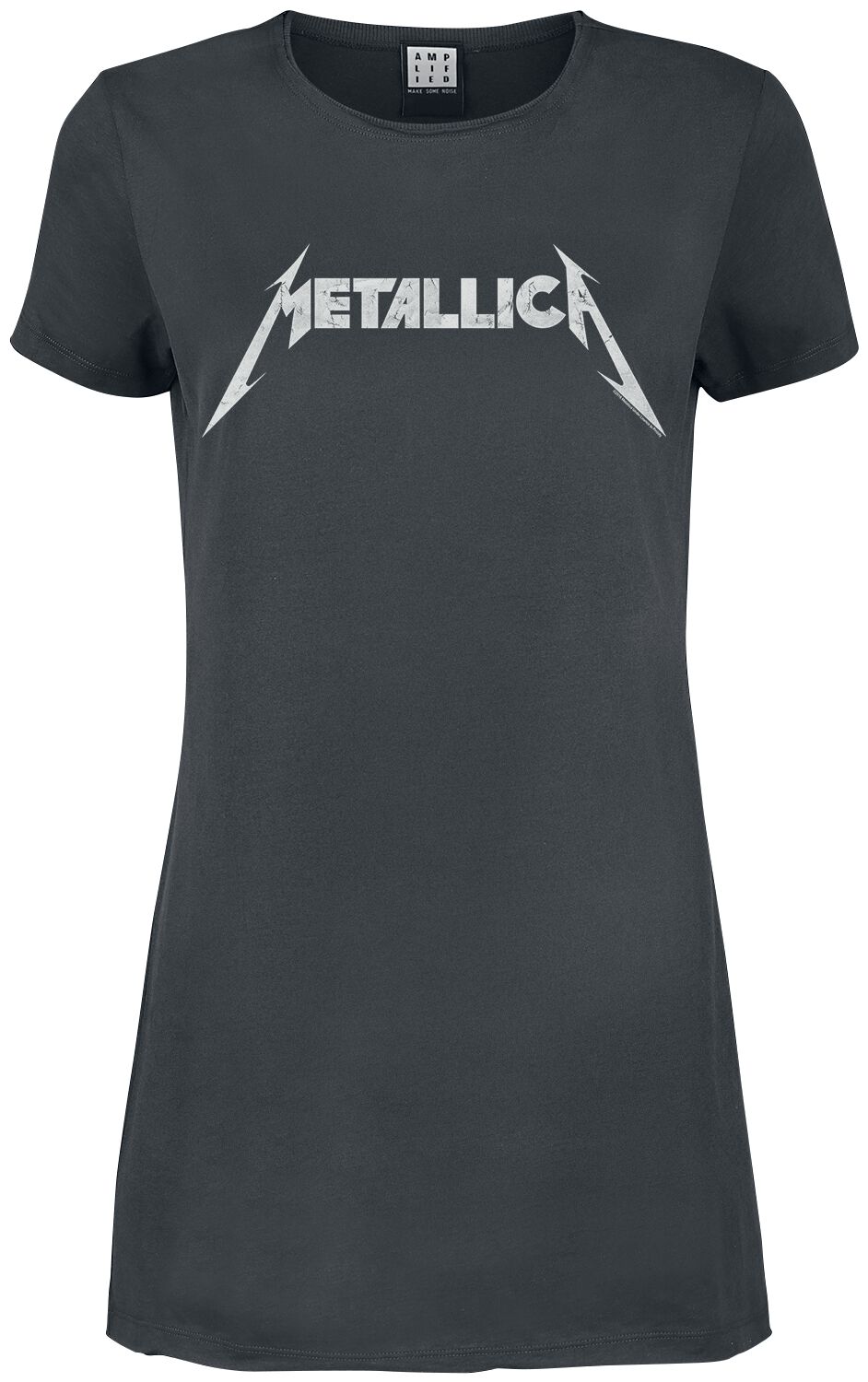 Metallica Mini Dress Amplified Collection Logo S to XL for Women charcoal