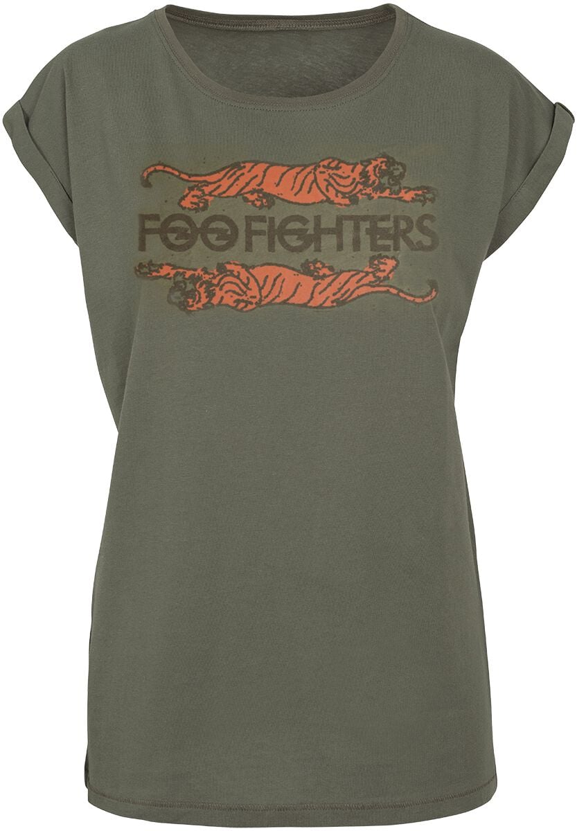 Foo Fighters T-Shirt Crawling Tigers XS to XXL for Women olive