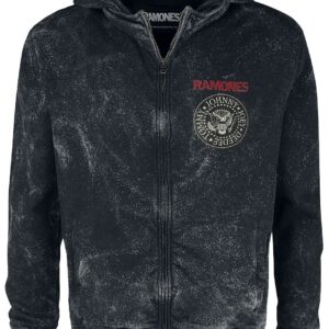 Ramones Hoodie Jacket Crest S to XXL for Men black