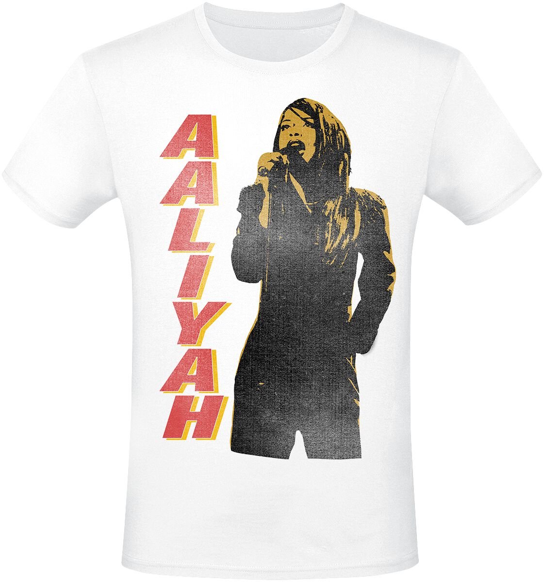 Aaliyah T-Shirt Singing M to XXL for Men white