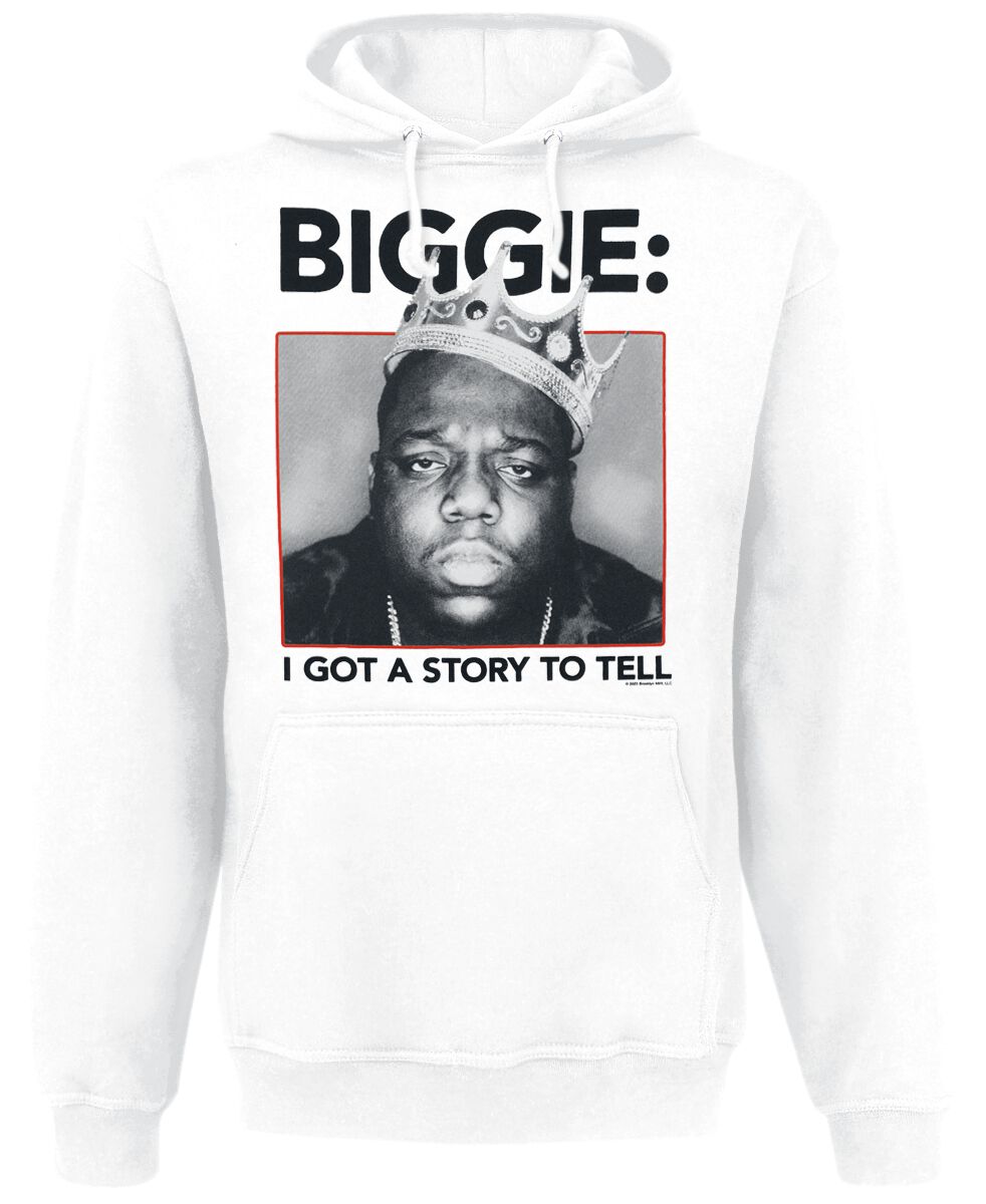 Notorious B.I.G. Hoodie Biggie Crown S to XL for Men white