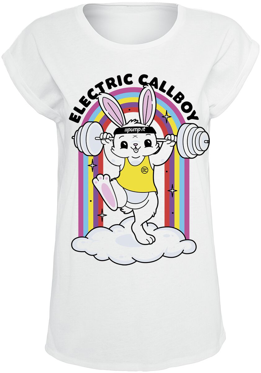 Electric Callboy T-Shirt Pump It Bunny XS to XXL for Women white