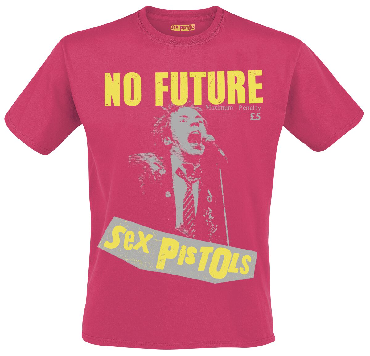 Sex Pistols T-Shirt No Future Live Photo S to XXL for Men pink