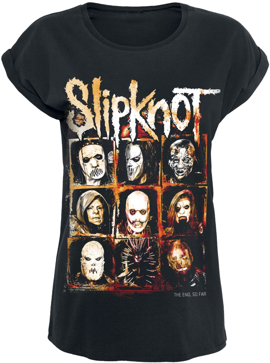 Slipknot T-Shirt The End, So Far Group Squares S to 3XL for Women black