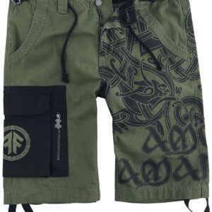 Amon Amarth Shorts EMP Signature Collection S to 3XL for Men olive-black