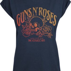 Guns N' Roses T-Shirt Appetite For Destruction Skull S to XXL for Women navy