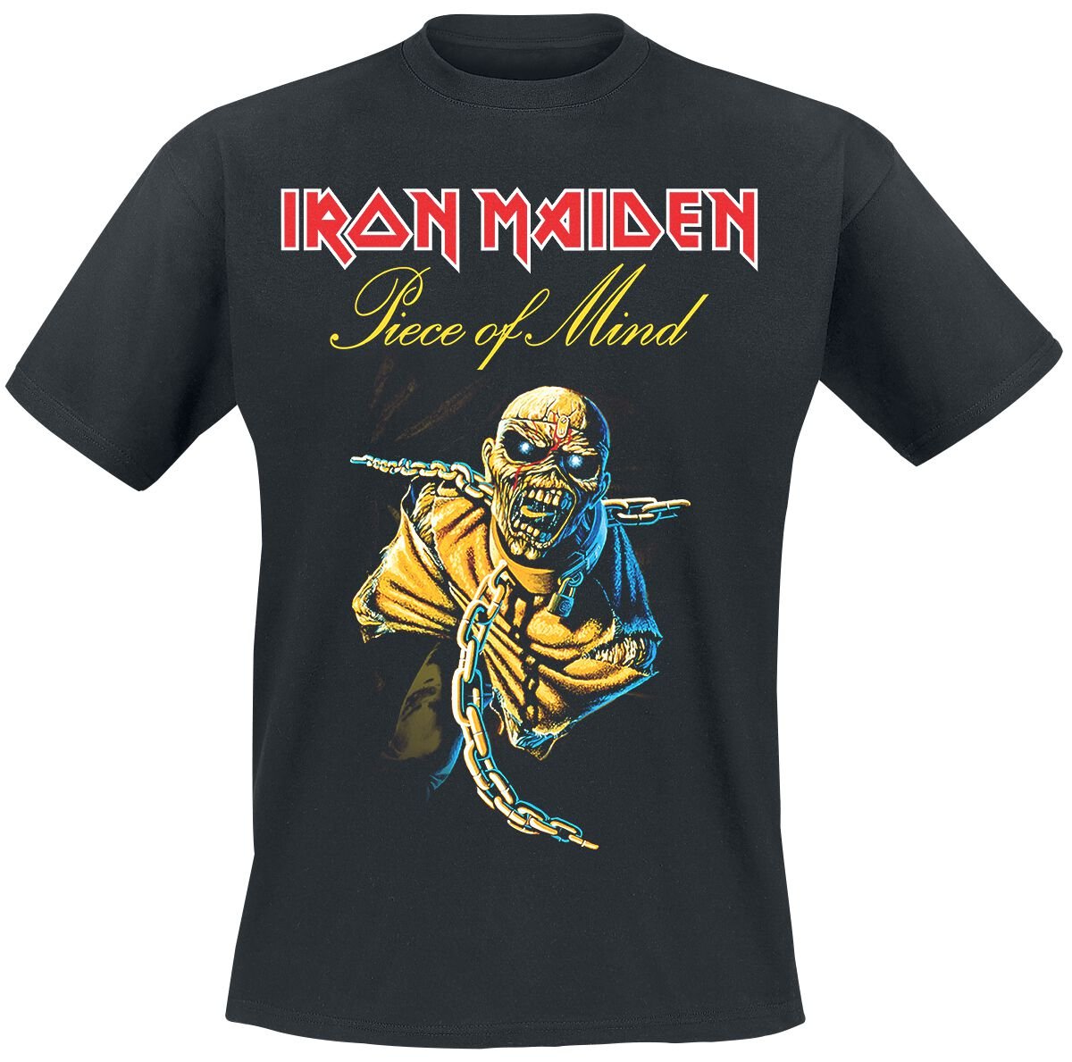 Iron Maiden T-Shirt Piece Of Mind Tracklist S to 3XL for Men black